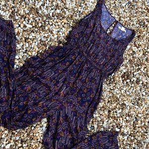 Navy pant suit with boho designs